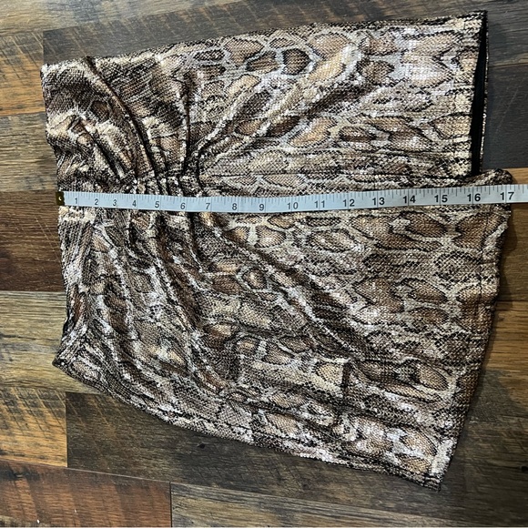 Zara Gold Sequins Cheetah Print Mini Skirt - Picture 6 of 7